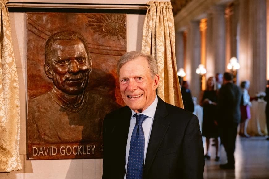 At age 81, David Gockley is honored with memorial plaque in 2024.