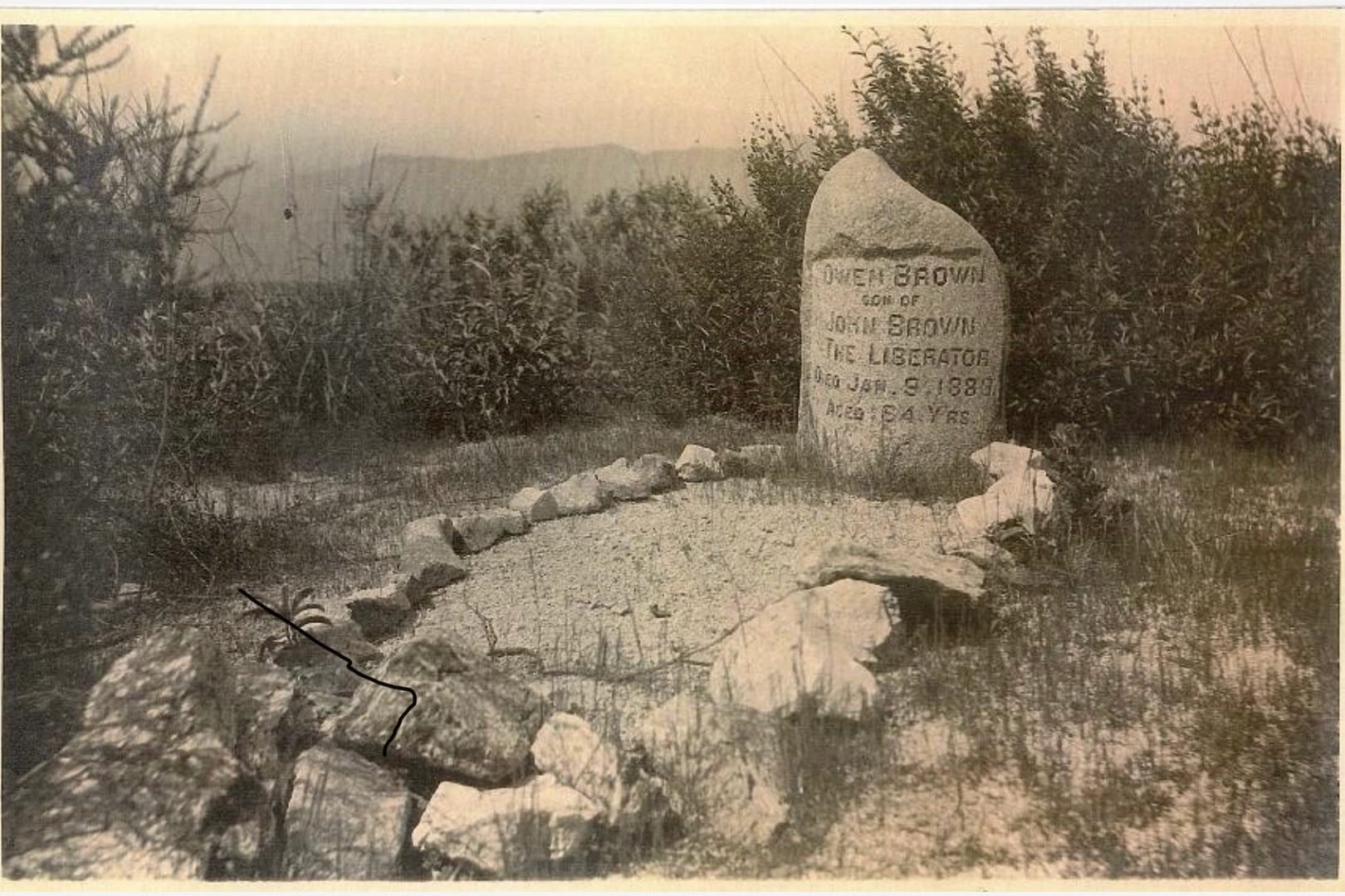 Owen Brown’s grave in Altadena, circa 1910.