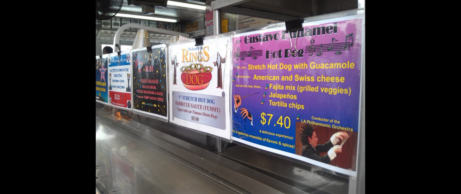 Pink's Hot Dog stand created a custom hotdog for Gustavo Dudamel
