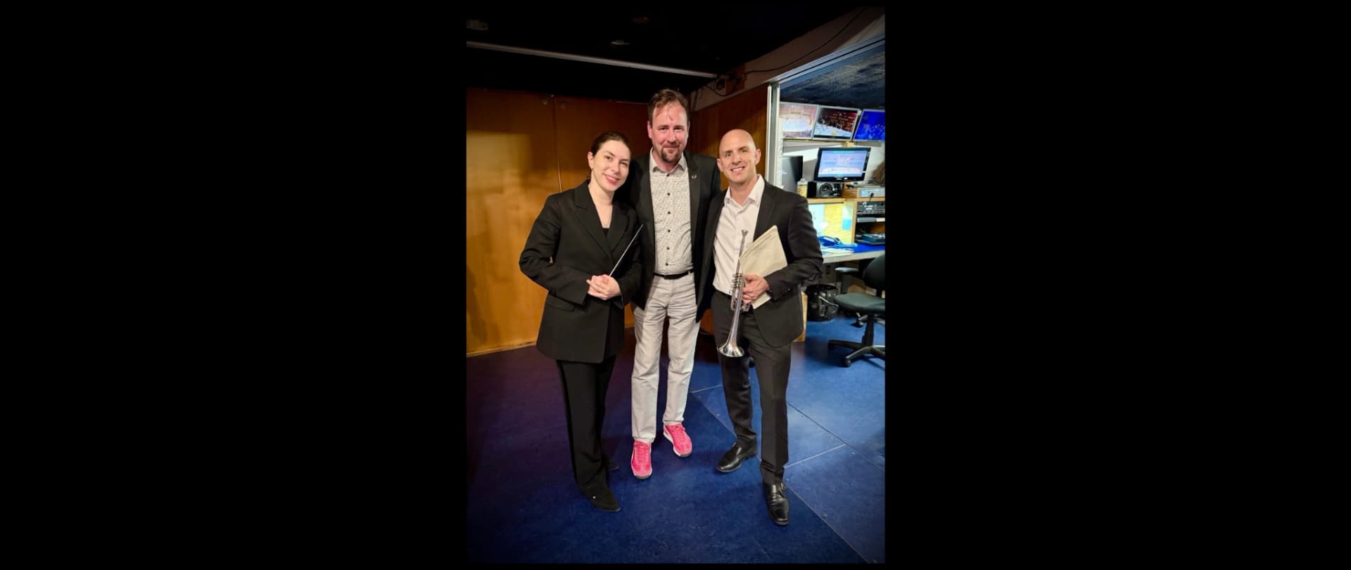Anna Handler, Brian Lauritzen, and Tom Hooten backstage at the LA Phil